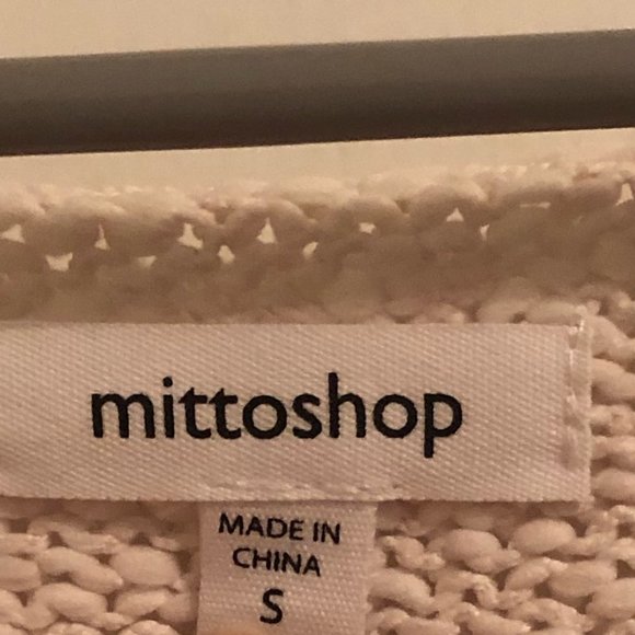 Mittoshop distressed long sleeve cream colored top, womens small - Picture 4 of 4